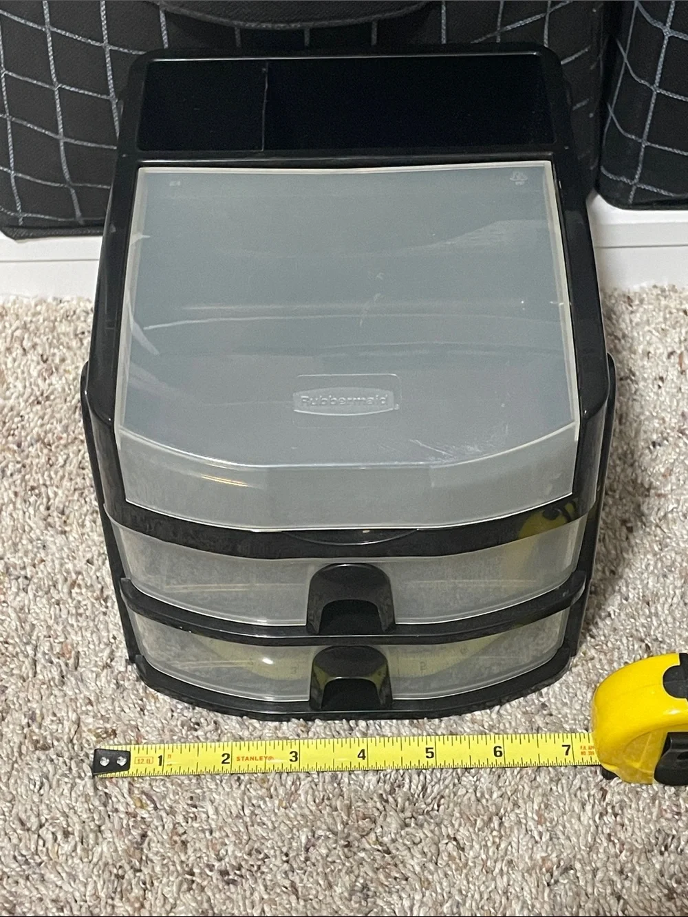 7 Inch Black & Clear Plastic Rubbermaid Desk Organizer